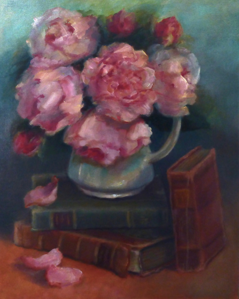 Peonies and Books von Lee Campbell