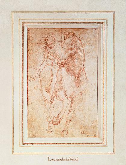 Horse and Rider (silverpoint)