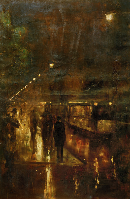 Nächtliches Berlin (Nollendorfplatz) von Lesser Ury