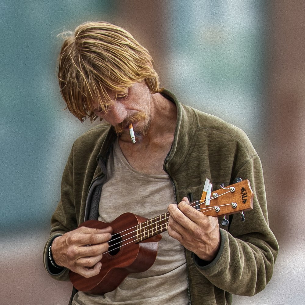 Playing the Blues on an Ukulele for Cigarette Butts von Lewis B Walker IV