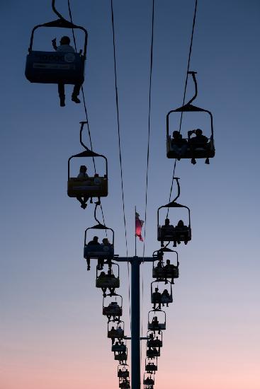 Cable Cars Toward the Dusk