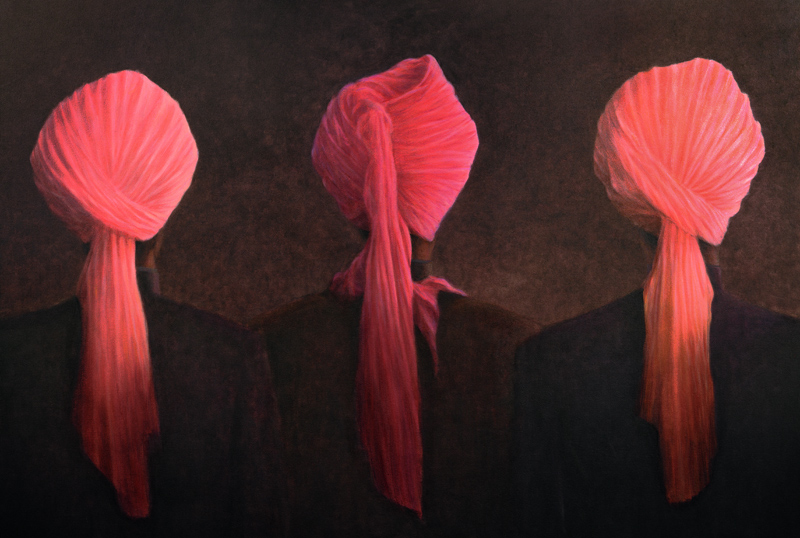 Turban Triptych (oil on canvas)  von Lincoln  Seligman