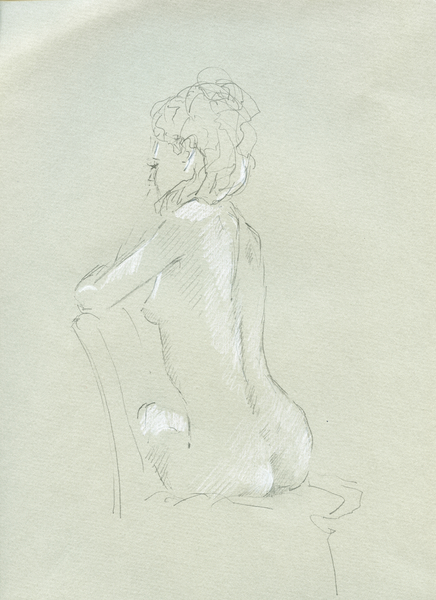 Nude Back View on Grey von Lincoln  Seligman