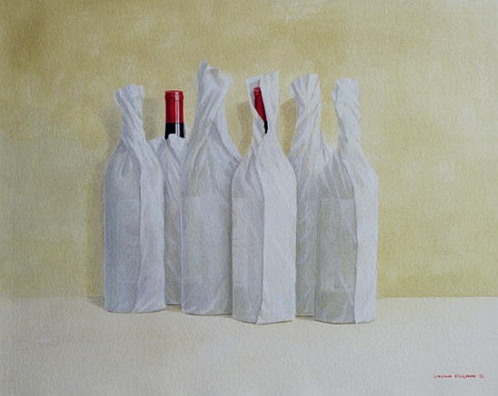 Wrapped Bottles, Number 2, 1990s (w/c on paper) (see 135438)  von Lincoln  Seligman