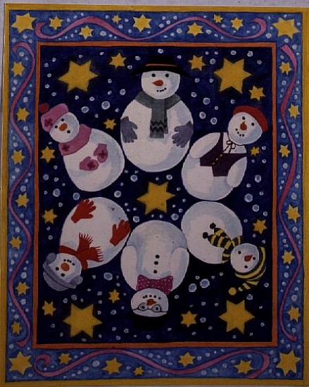 Snowman and Stars  von Linda  Benton