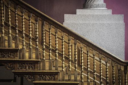 the decorated stairs