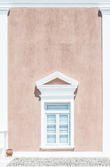 Pink wall and a pediment