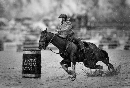 Barrel Racing in The Rain