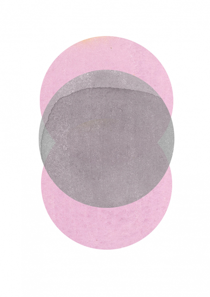 Gray Pink Circles von Louise van Terheijden