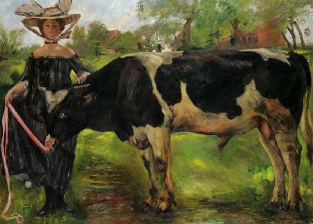 The Painter Charlotte Berend With A Bull