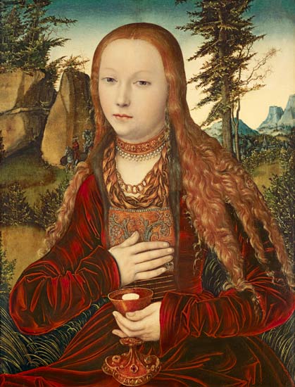 Die hl. Barbara auf der Rasenbank von Lucas Cranach d. Ä.