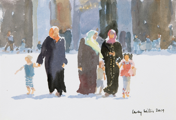 Visiting the Mosque, Damascus, Syria von Lucy Willis