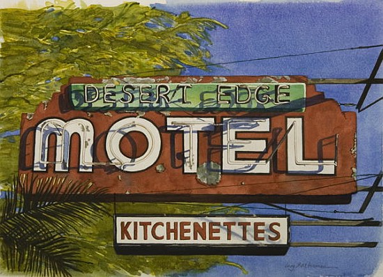 Desert Edge Motel, 2006 (w/c on paper)  von Lucy  Masterman