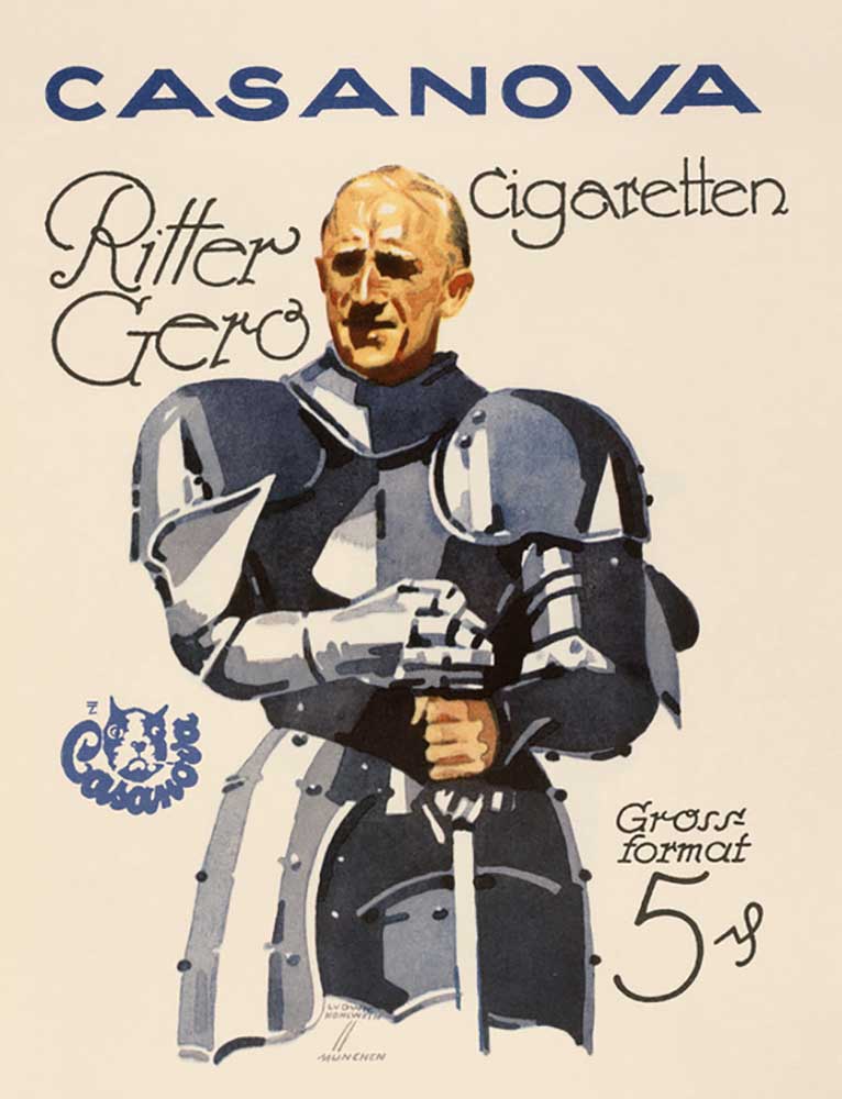 Casanova Cigaretten / Ritter Gero von Ludwig Hohlwein