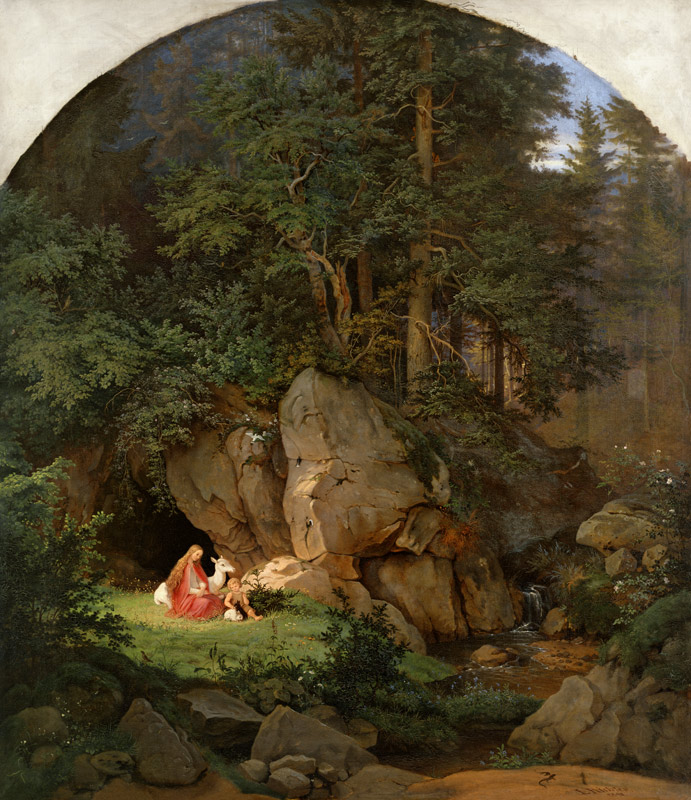 Genoveva in der Waldeinsamkeit von Ludwig Richter