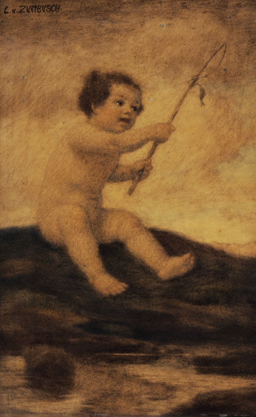 Angelnder Putto. von Ludwig von Zumbusch