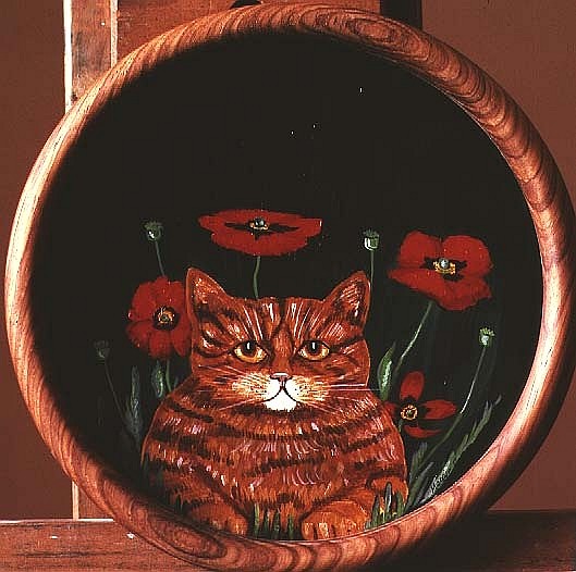 Cat and Poppies  von  Maggie  Rowe