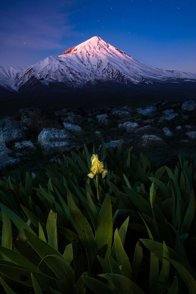 Mount Damavand in Blue Moments von Majid Behzad