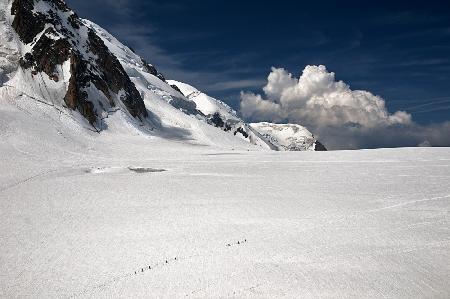 Walking on the glacier