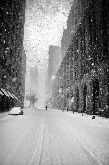 New York Walker in Blizzard