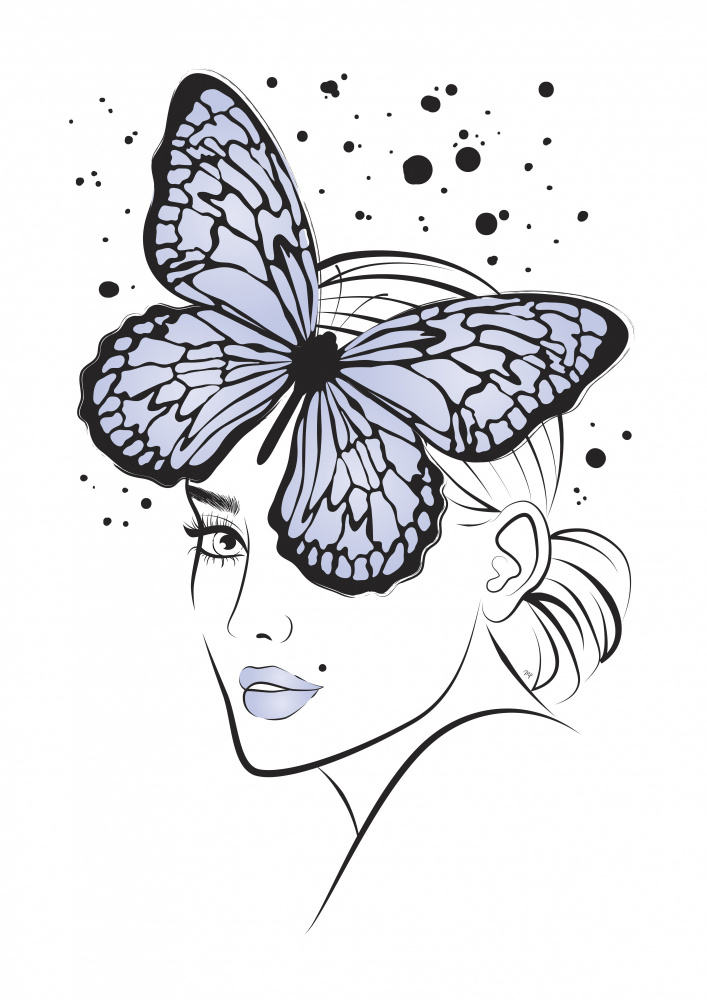 Butterfly Girl Blue von Martina