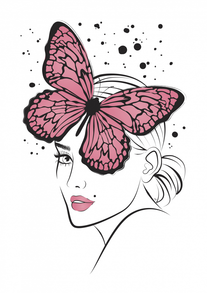 Butterfly Girl Pink von Martina