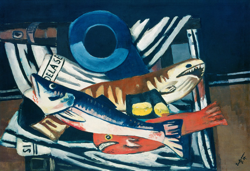 Großes Fisch-Stillleben. 1927. von Max Beckmann