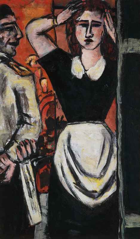 Kellner und Garderobenmädchen von Max Beckmann