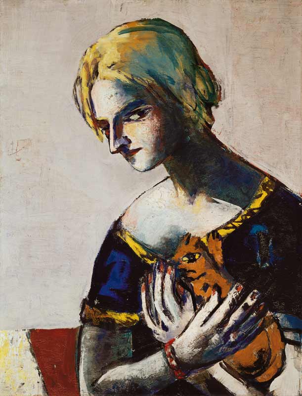 Mädchen mit gelber Katze. 1937. von Max Beckmann