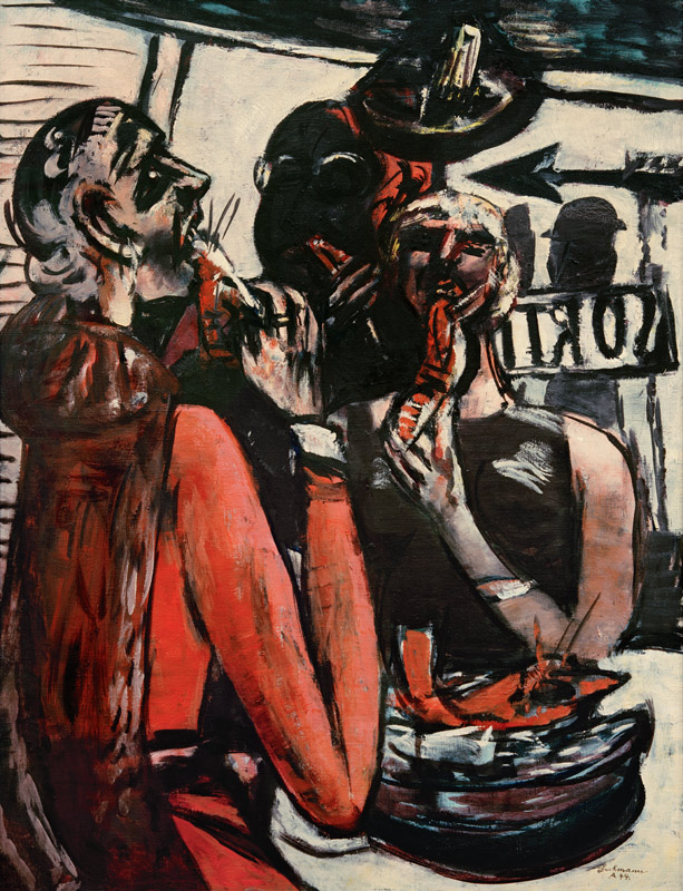 Prunier (Im Restaurant Prunier, Paris) von Max Beckmann