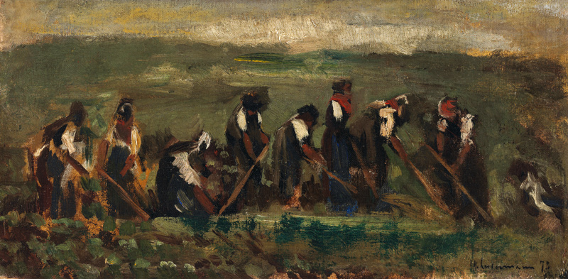 Arbeiter im Rübenfeld (Ölstudie) von Max Liebermann