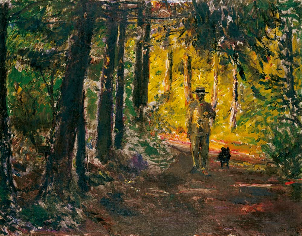 Mann auf dem Waldweg von Max Slevogt