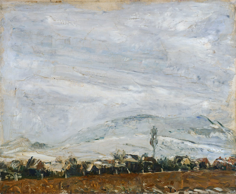 Pfälzer Landschaft bei Neuschnee von Max Slevogt