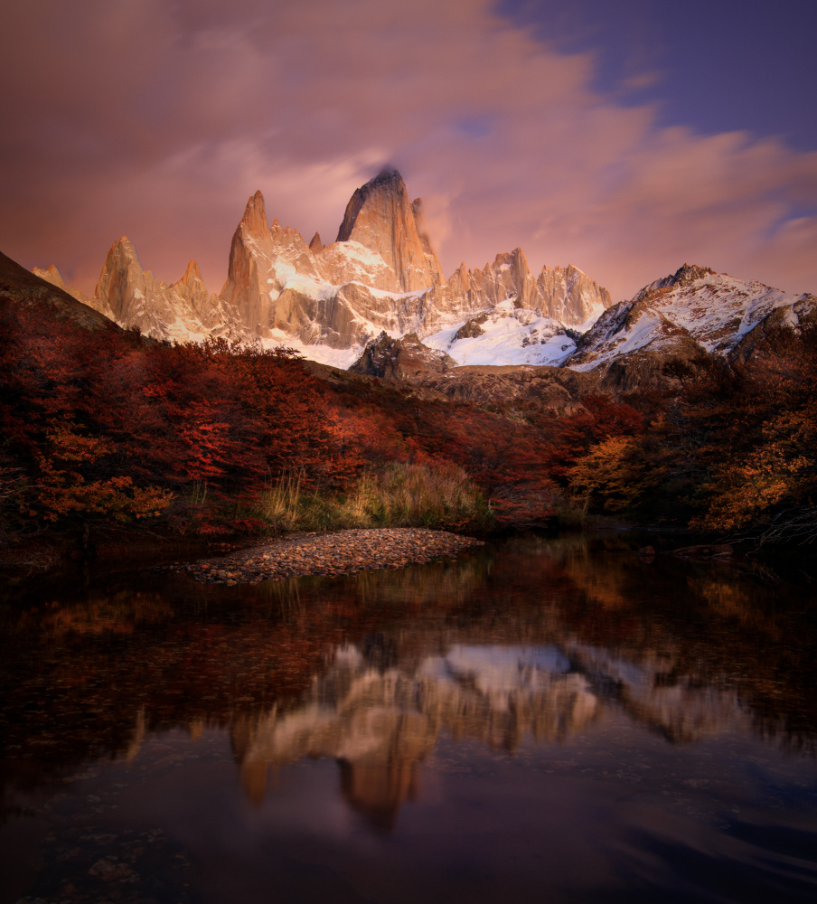 Fitz Roy and Her Reflection von May G