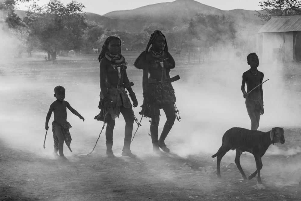 Simba children return from grazing von Mei Shi