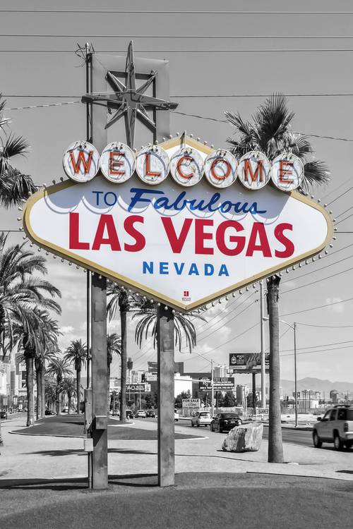 LAS VEGAS Schild | colorkey von Melanie Viola