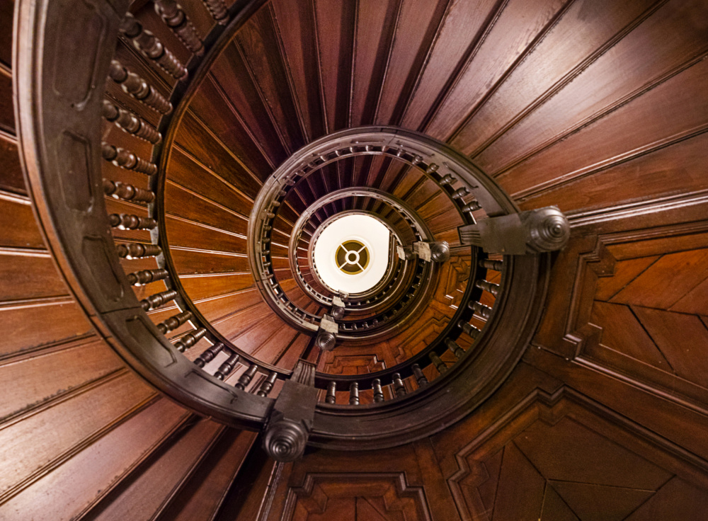 wooden spiral staircase von Michael Allmaier