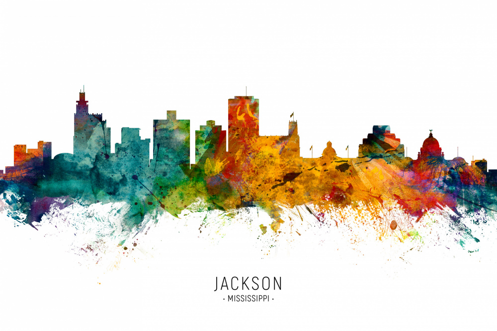 Jackson Mississippi Skyline von Michael Tompsett