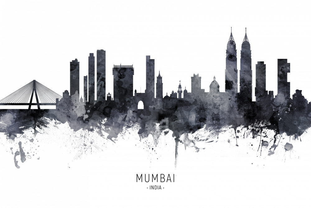 Mumbai Skyline India Bombay von Michael Tompsett