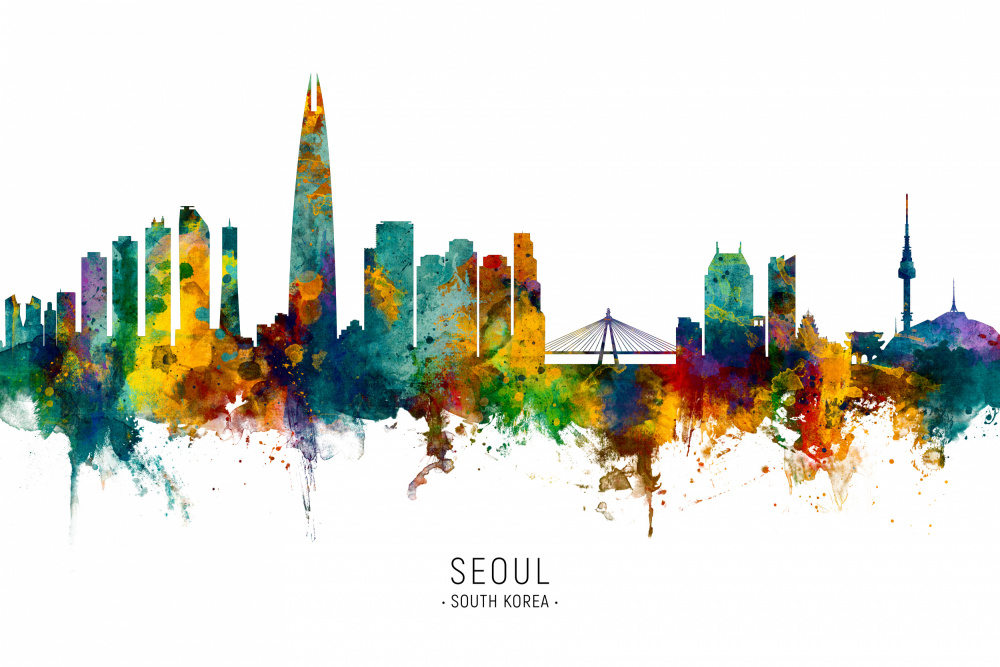 Seoul Skyline South Korea von Michael Tompsett