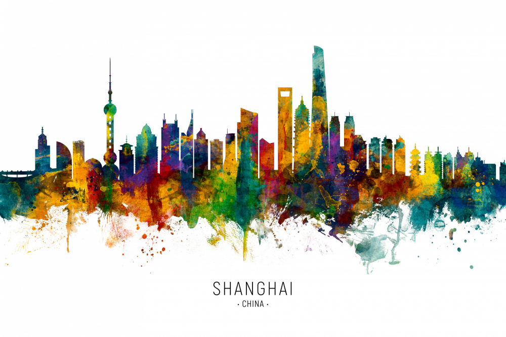 Shanghai China Skyline von Michael Tompsett