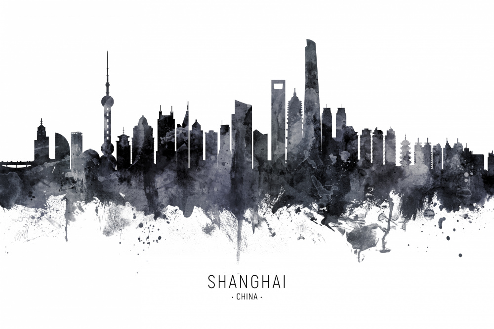 Shanghai China Skyline von Michael Tompsett