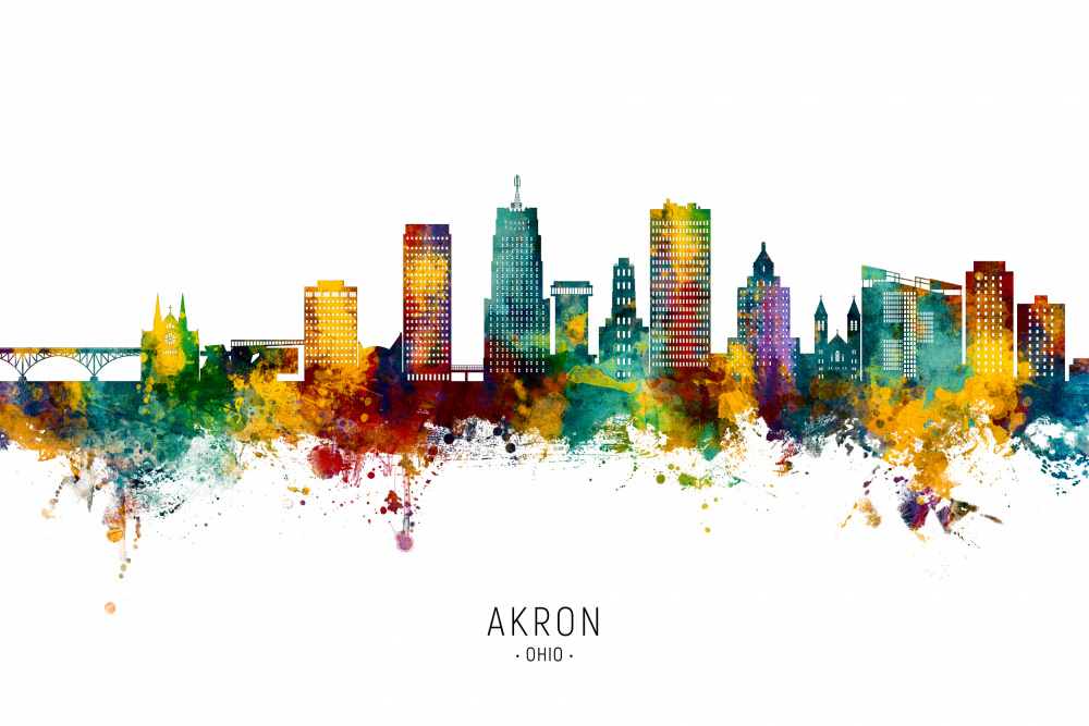 Akron Ohio Skyline von Michael Tompsett