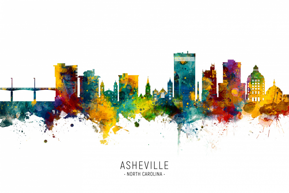 Asheville North Carolina Skyline von Michael Tompsett