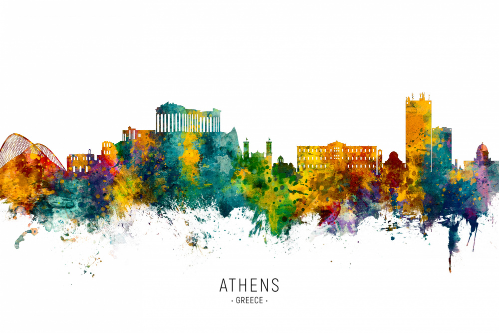 Athens Greece Skyline von Michael Tompsett