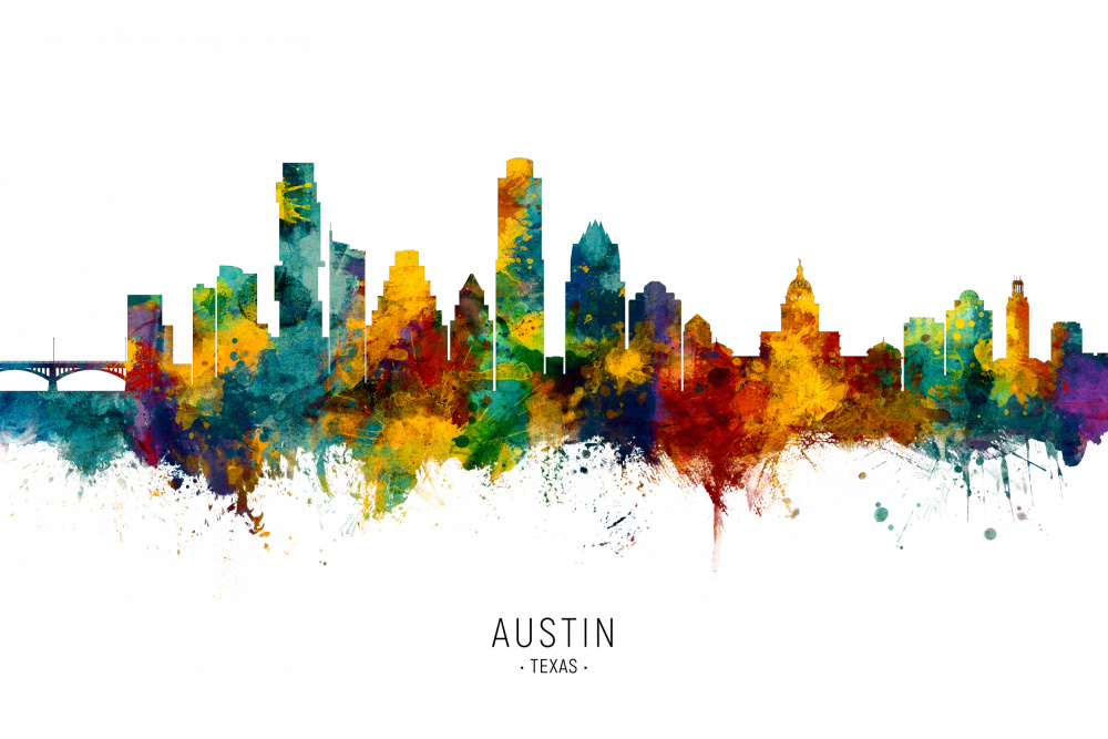 Austin Texas Skyline von Michael Tompsett