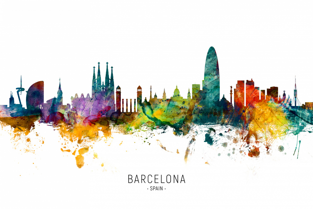 Barcelona Spain Skyline von Michael Tompsett