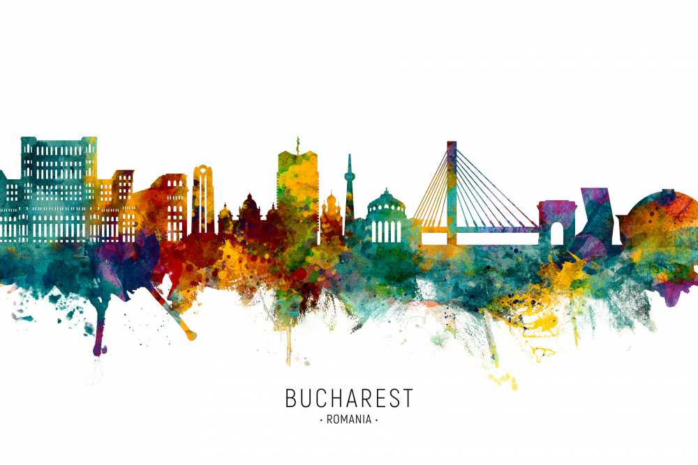 Bucharest Romania Skyline von Michael Tompsett