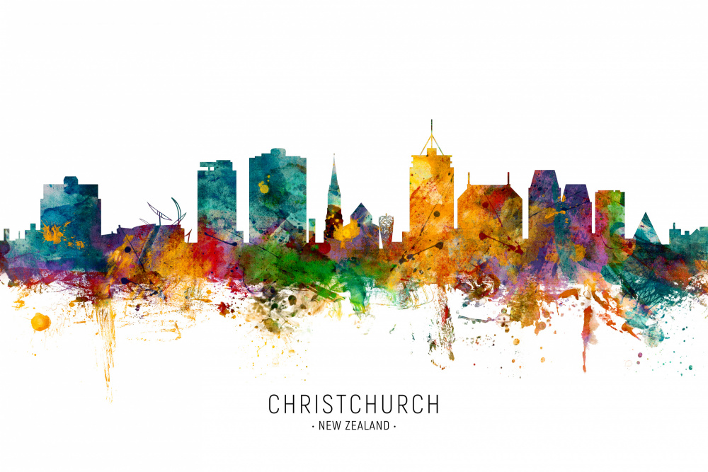 Christchurch New Zealand Skyline von Michael Tompsett