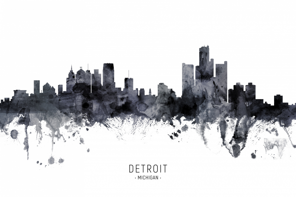 Detroit Michigan Skyline von Michael Tompsett